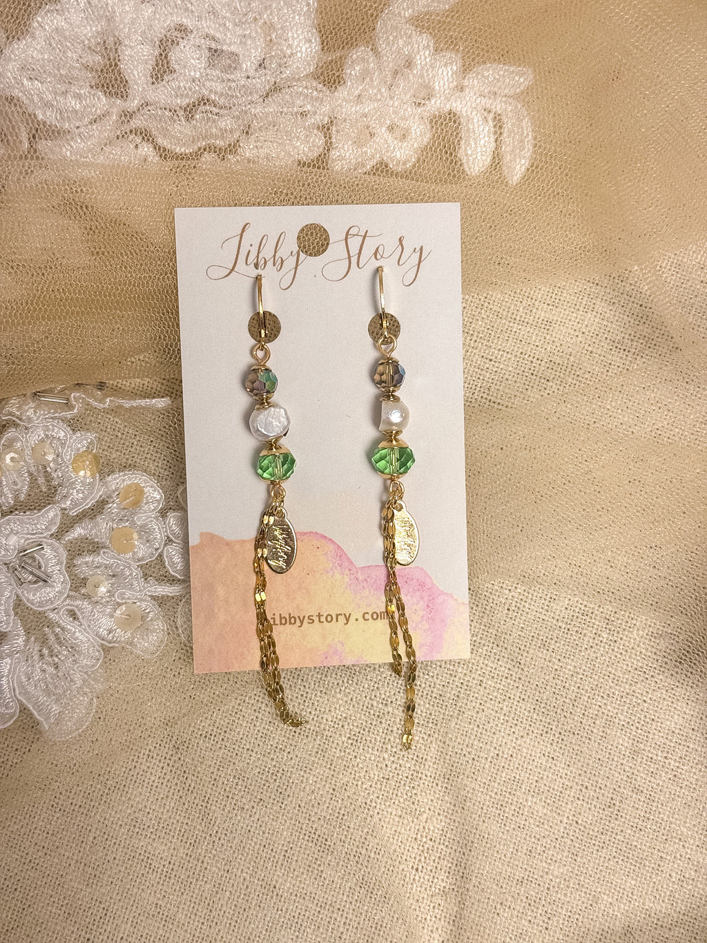 Handmade Freshwater Pearl & Faceted Glass Earrings