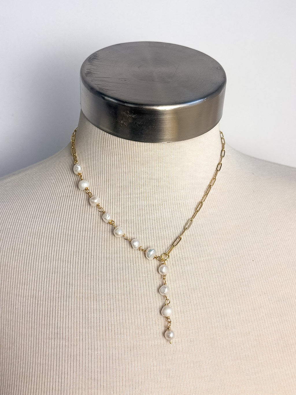 Handmade Freshwater Pearl Lariat Necklace