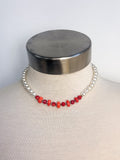Handmade Coral & Pearl Chunky Necklace