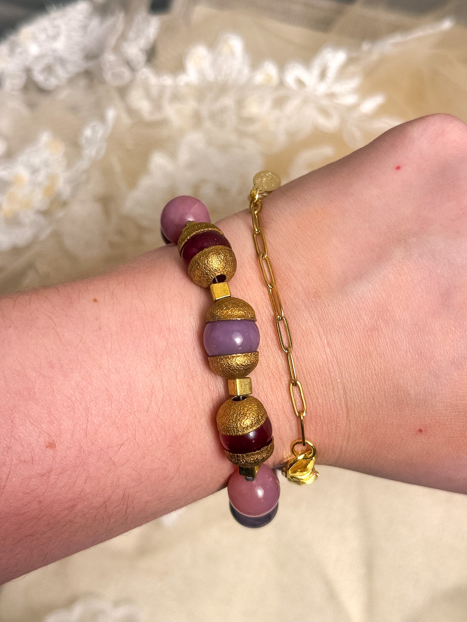 Handmade Bead Cap Semi Precious Necklace or Bracelet