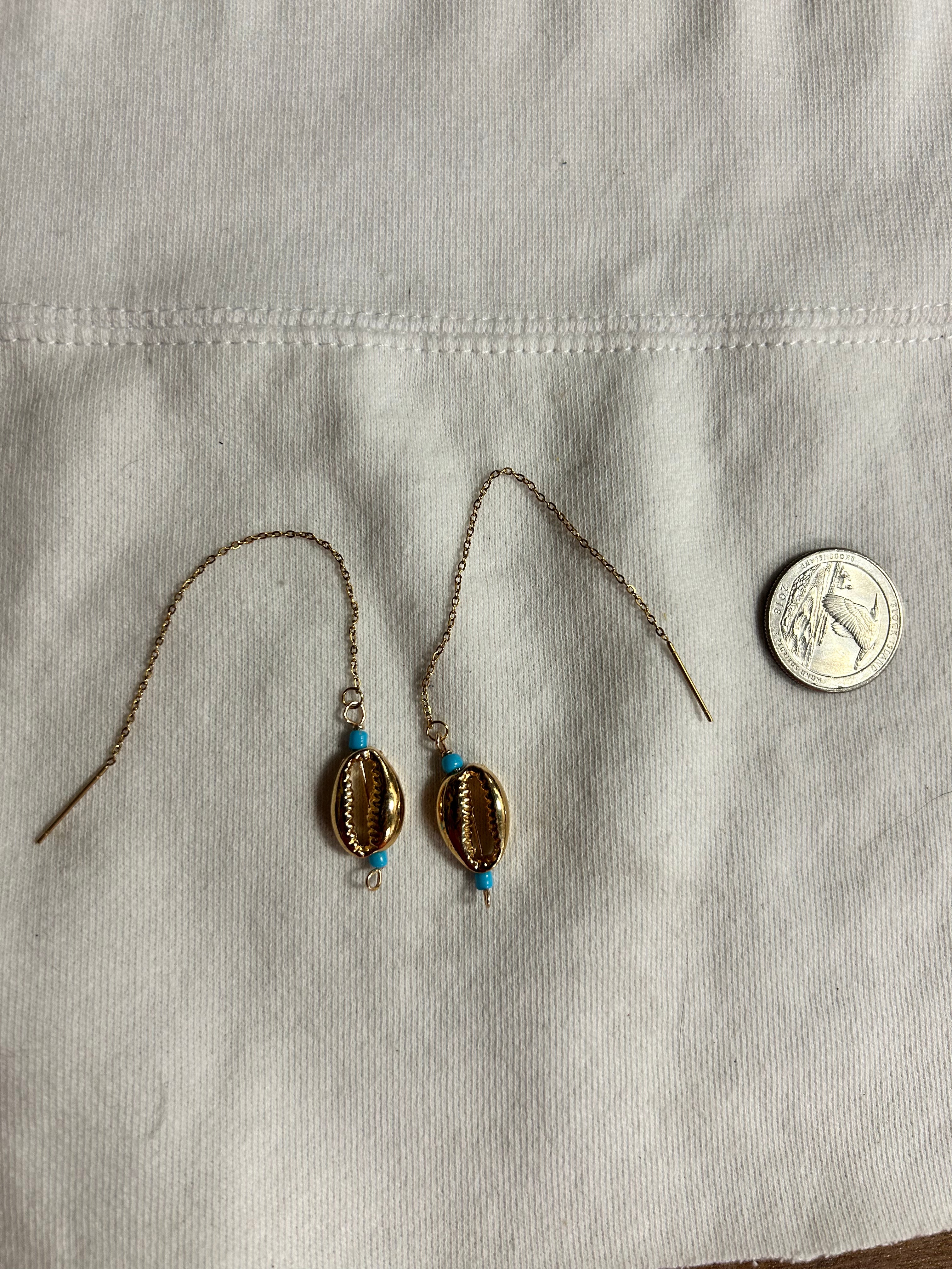Handmade Seed Bead & Shell Earrings