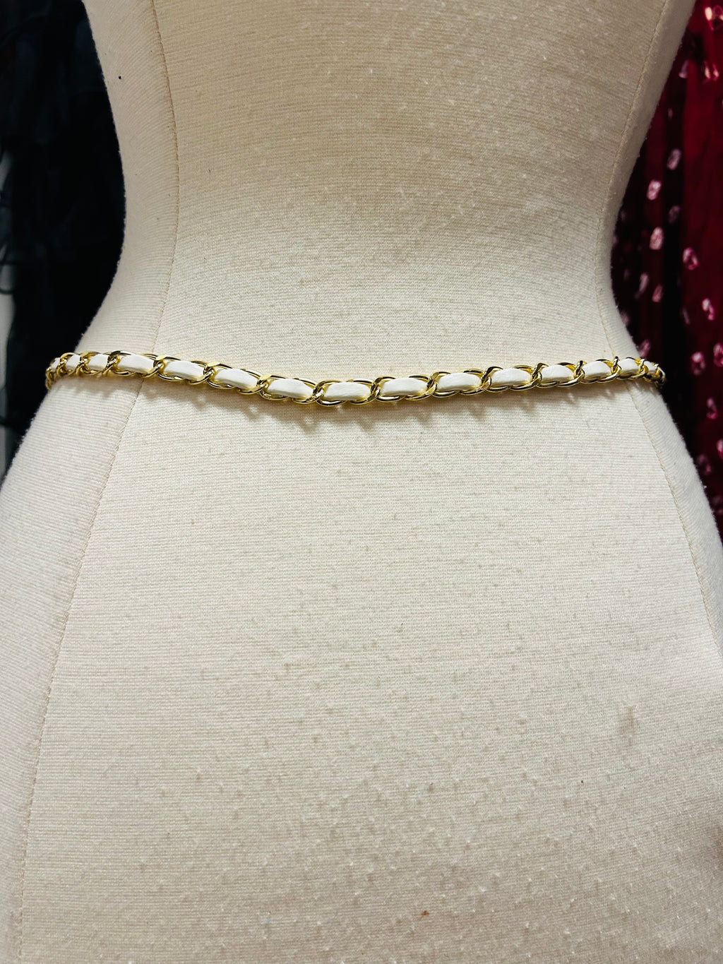 Designer Inspired Chain & Rose Belt