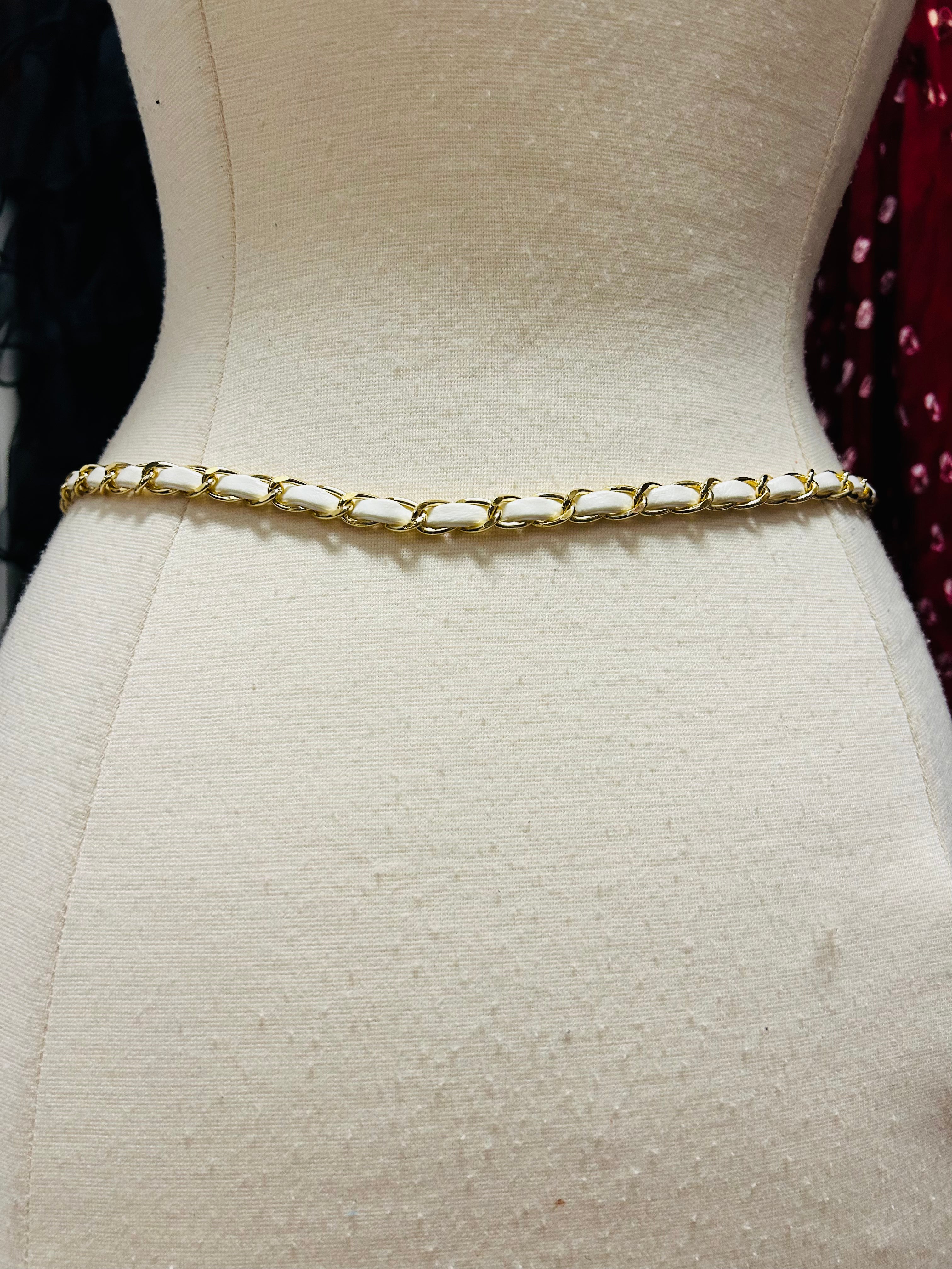Designer Inspired Chain & Rose Belt