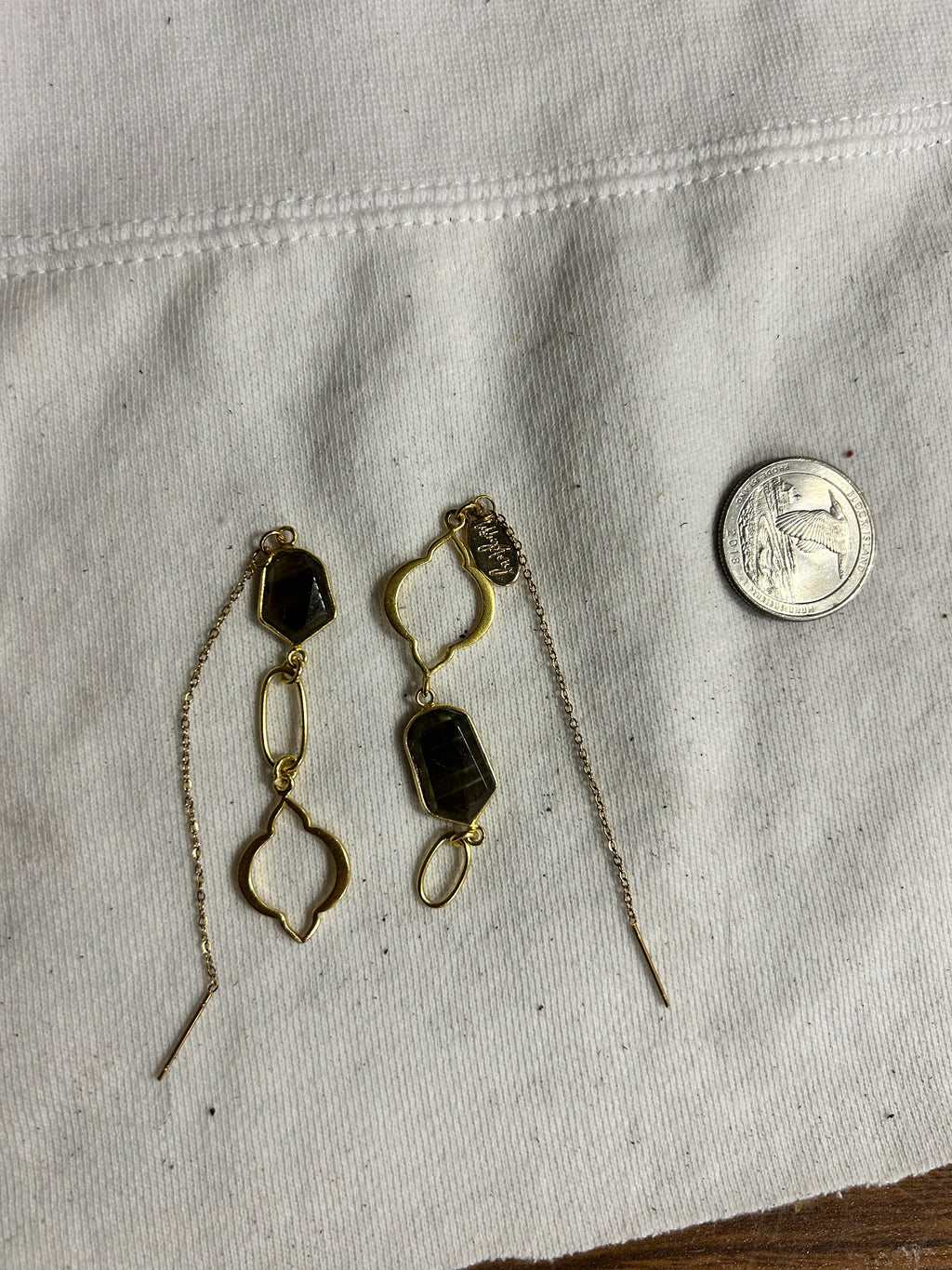 OOAK Mismatch Druzy Threader Earrings