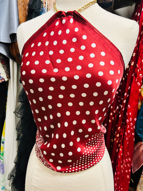 LS Upcycled Vintage Reversible Scarf Top