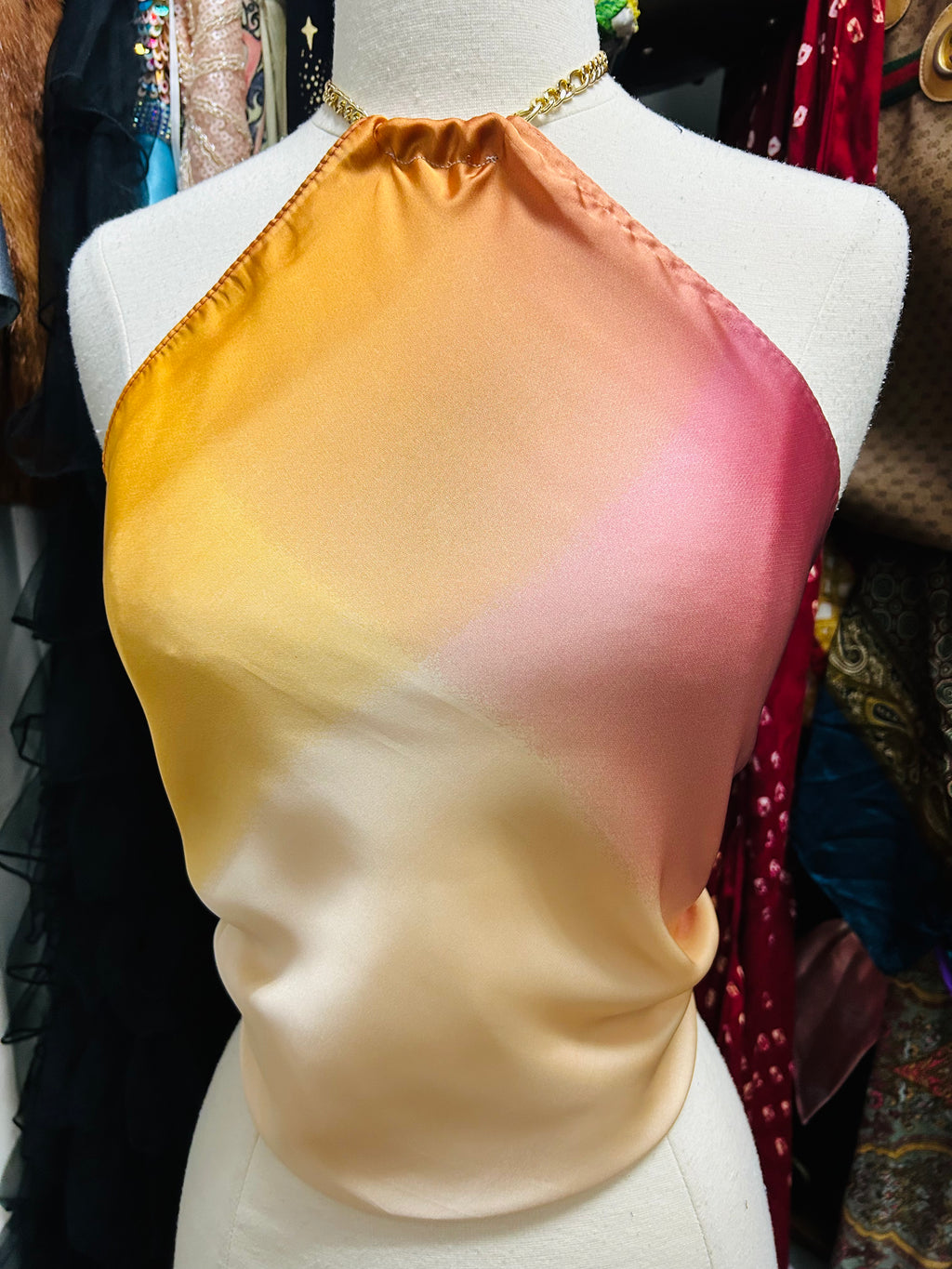 LS Upcycled Vintage Reversible Scarf Top