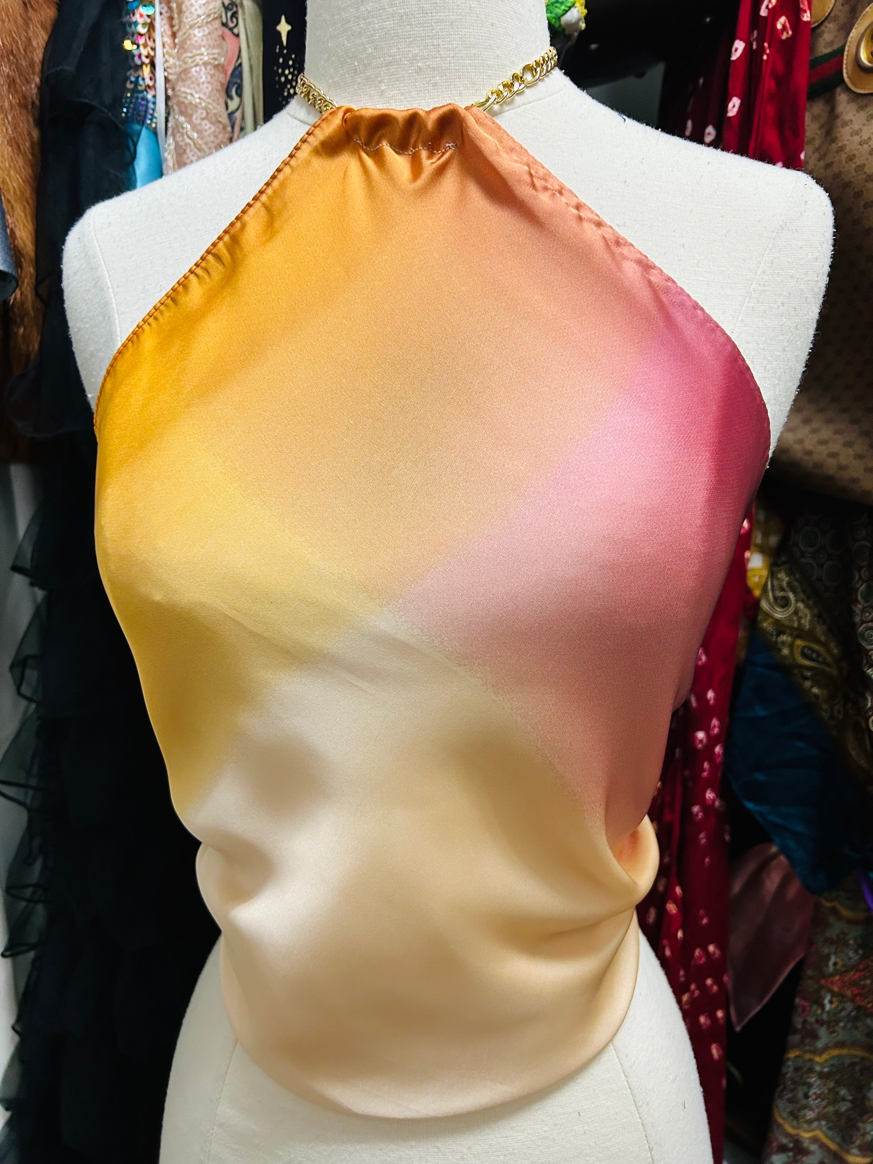 LS Upcycled Vintage Reversible Scarf Top