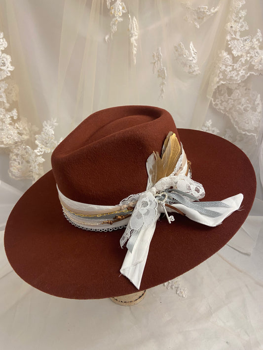 OOAK "Hail Yeah" 100% Wool Stiff Brim Hat