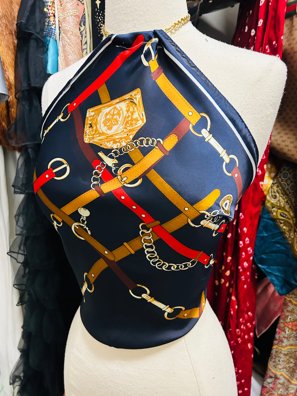 LS Upcycled Vintage Scarf Top