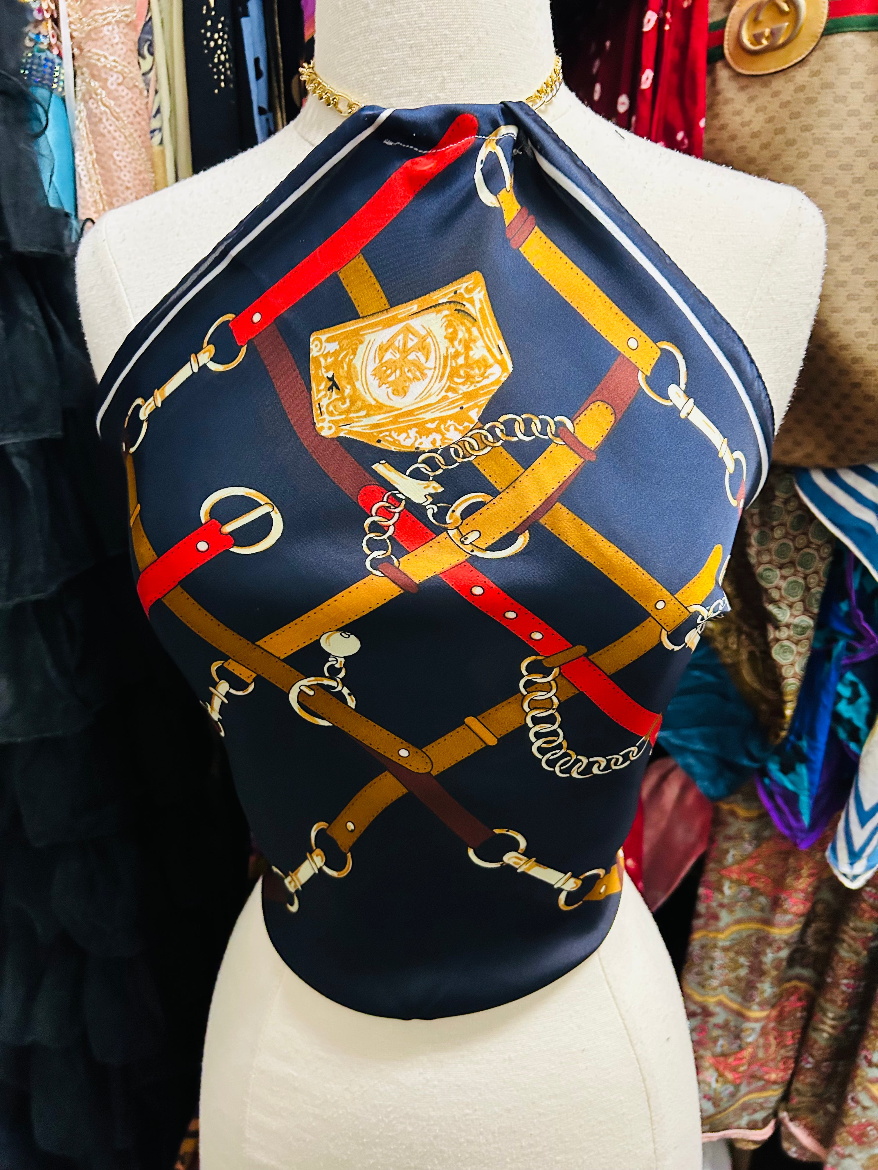 LS Upcycled Vintage Scarf Top