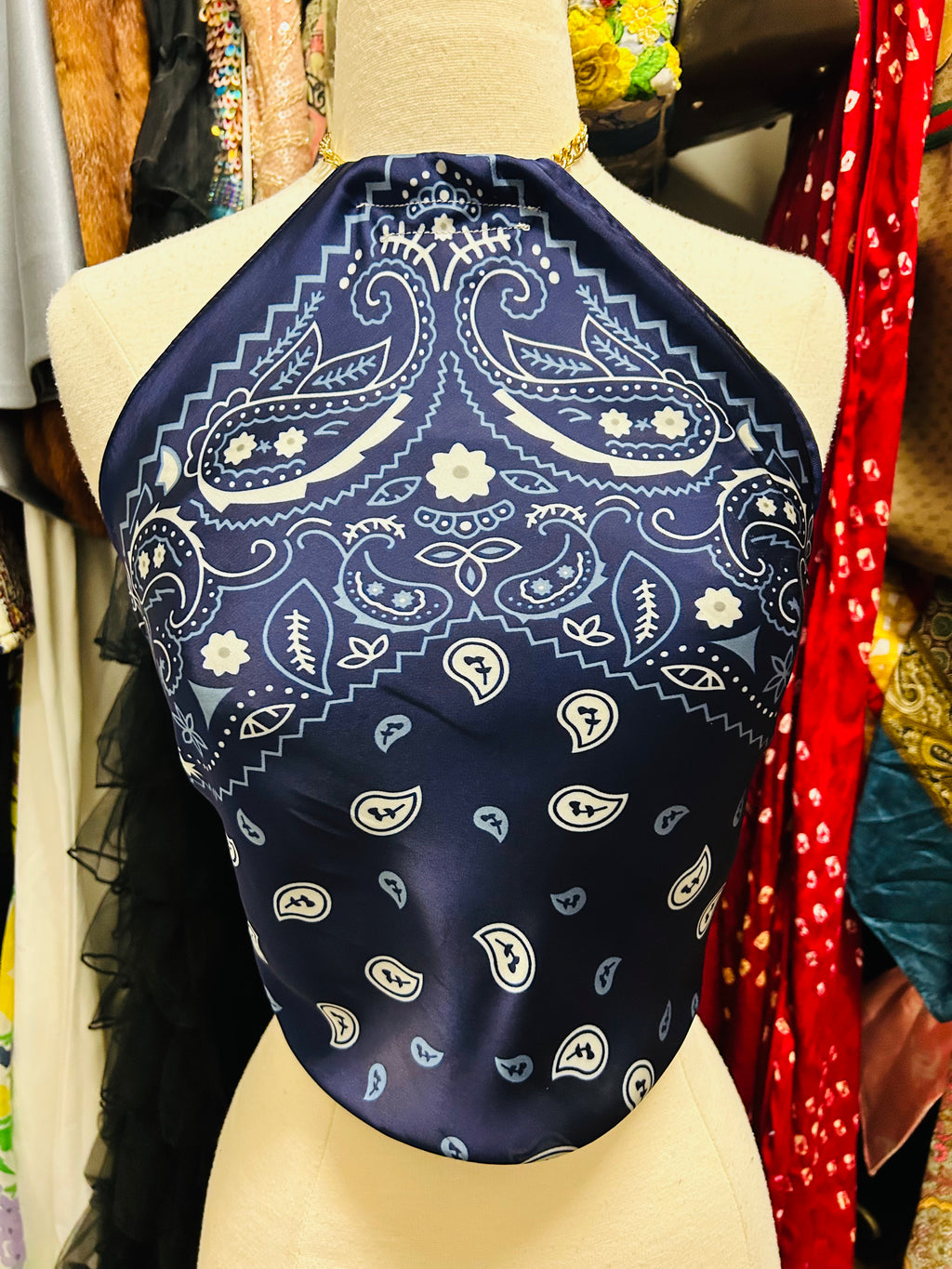 LS Upcycled Vintage Scarf Top