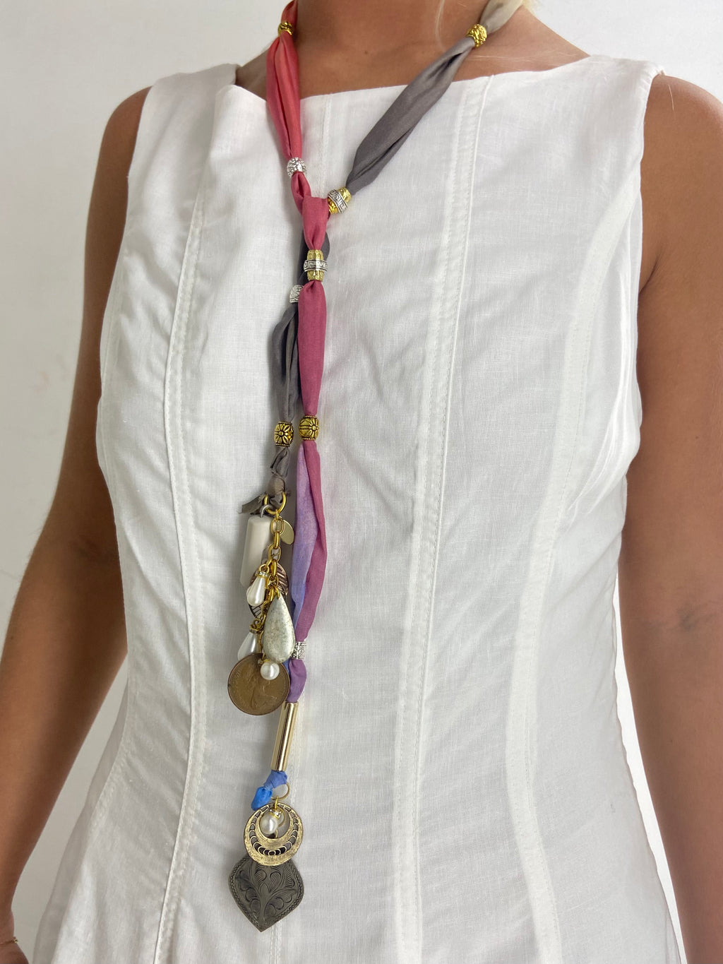 OOAK Silk Scarf Wrap Necklace or Belt