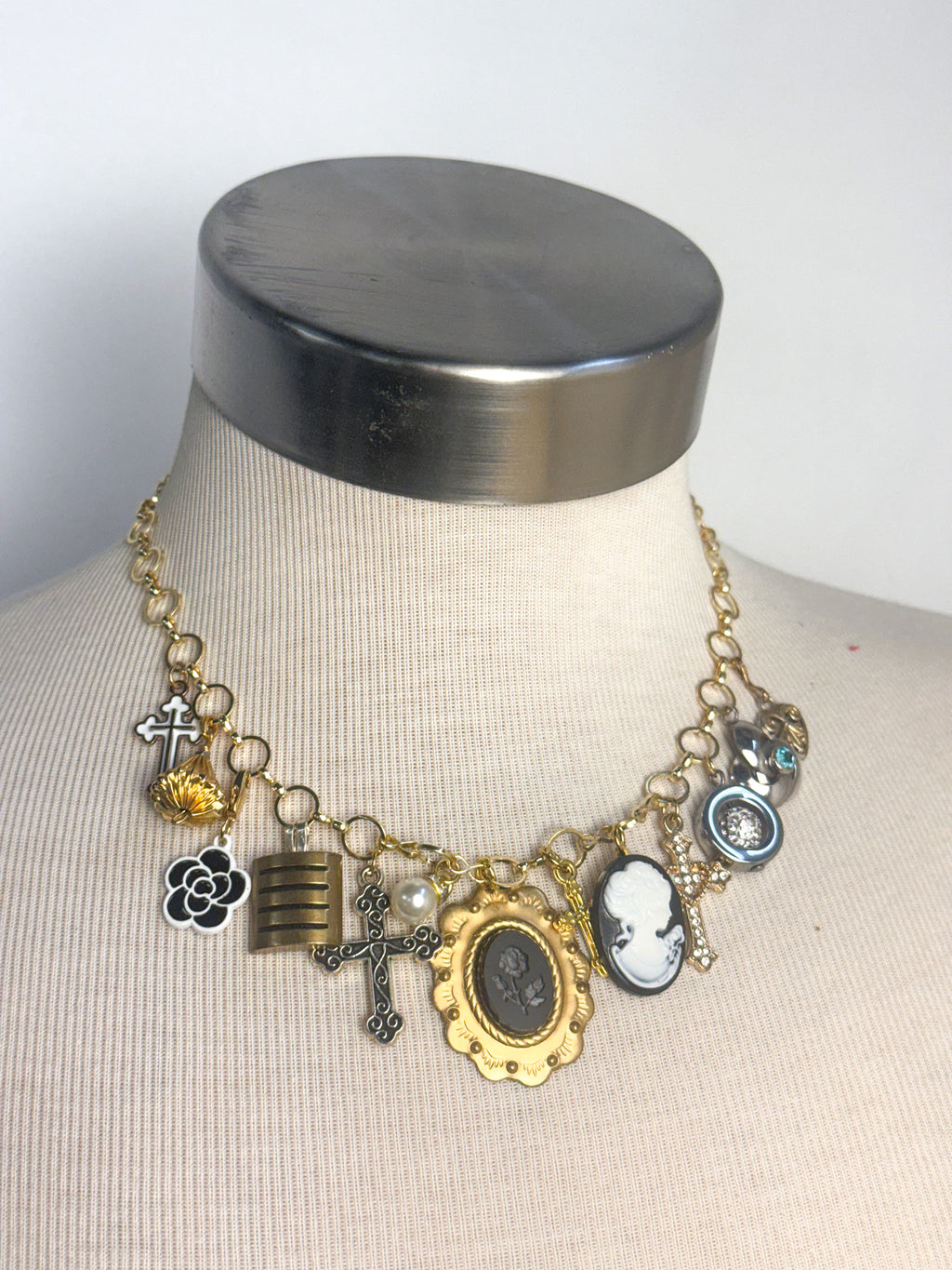 OOAK Cameo Charm Necklace