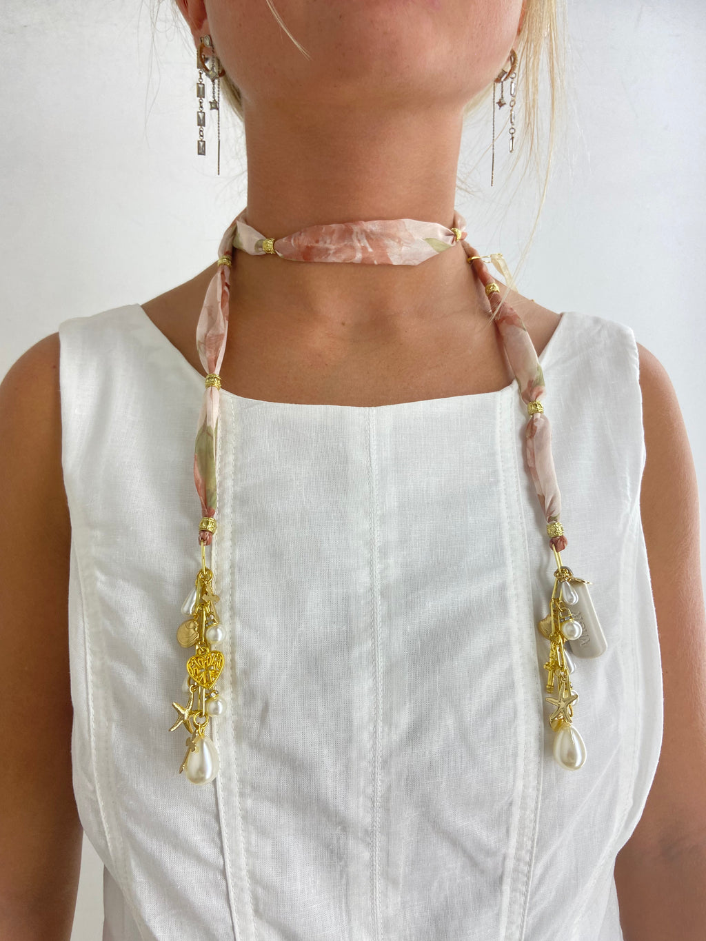 OOAK Chiffon & Charms Necklace or Belt