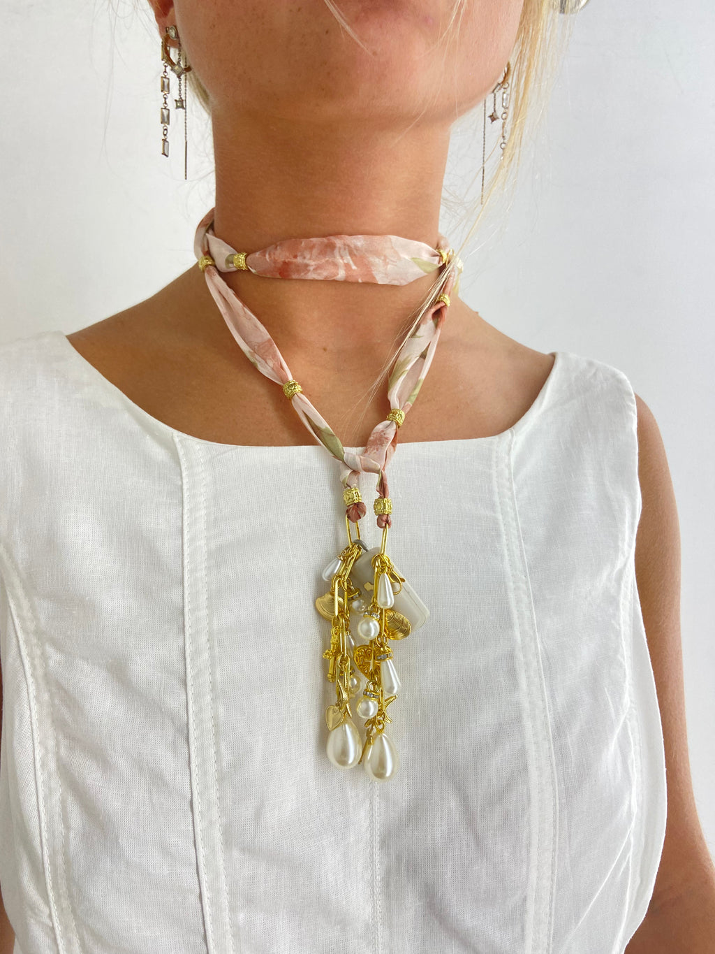 OOAK Chiffon & Charms Necklace or Belt