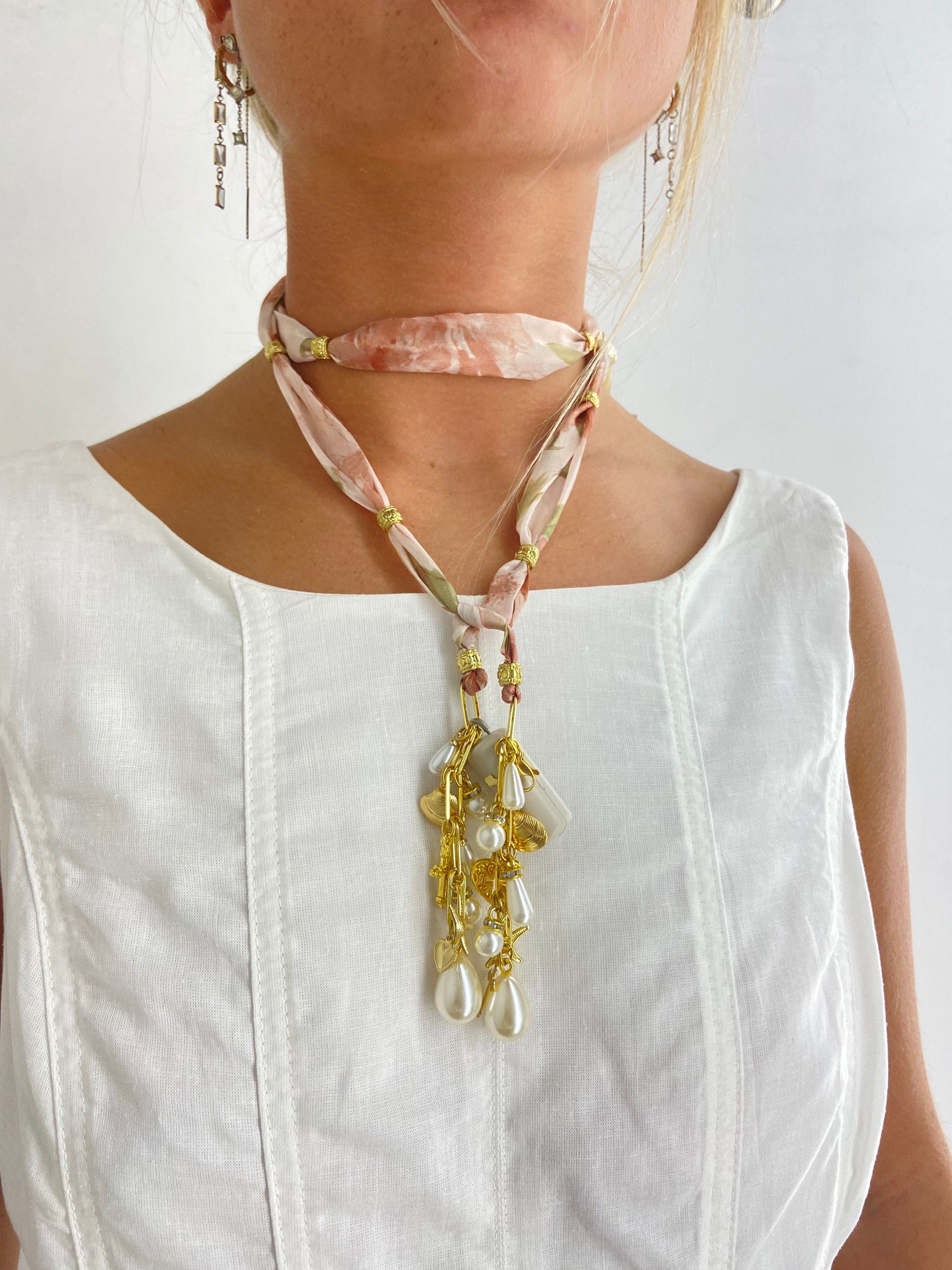 OOAK Chiffon & Charms Necklace or Belt
