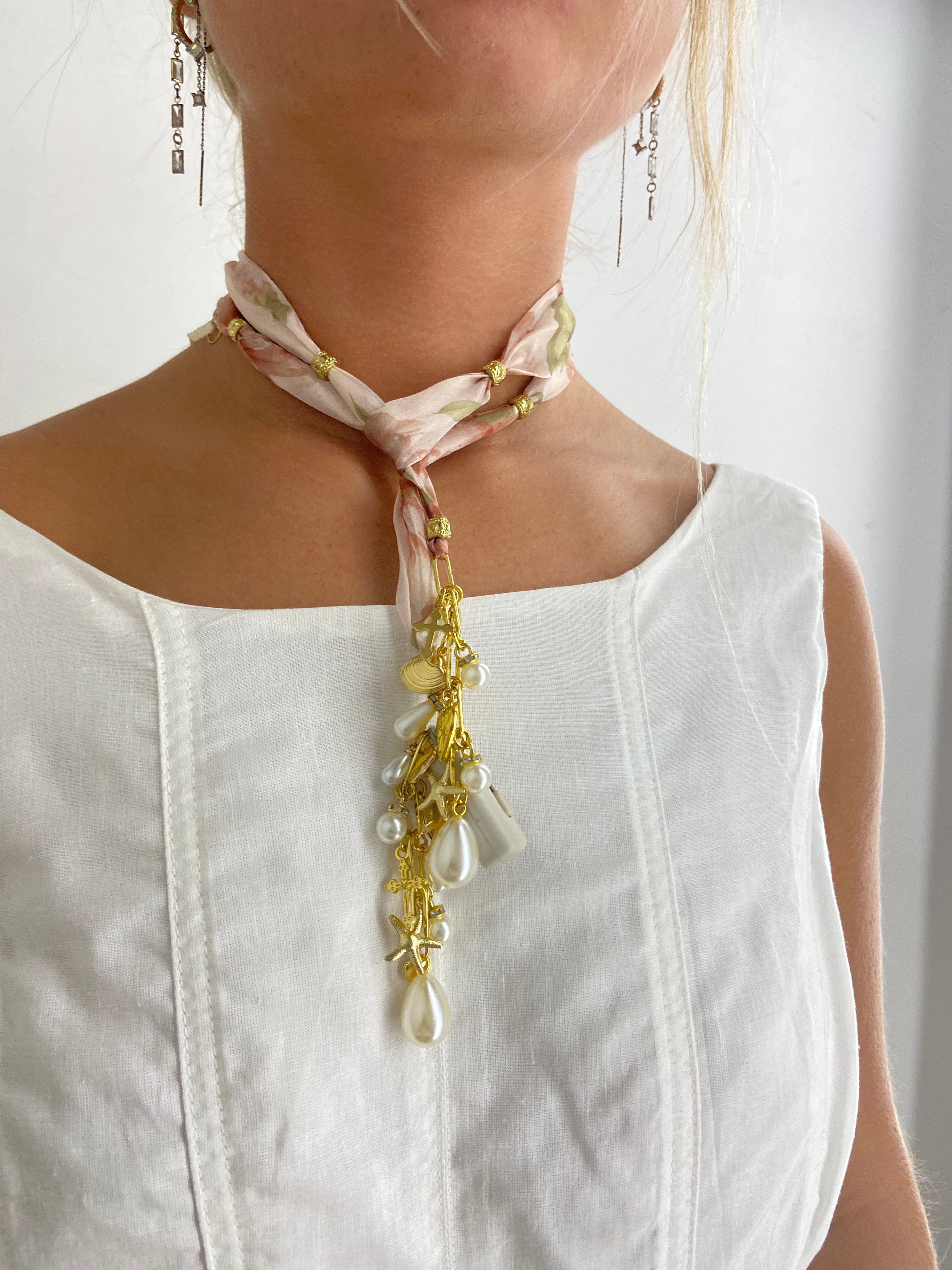 OOAK Chiffon & Charms Necklace or Belt