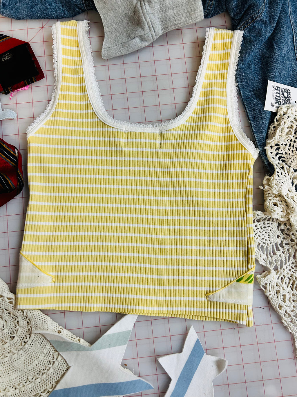 OOAK Handkerchief Stripe Tank