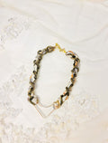 OOAK Vintage Silk Scarf and Bulky Chain Necklace