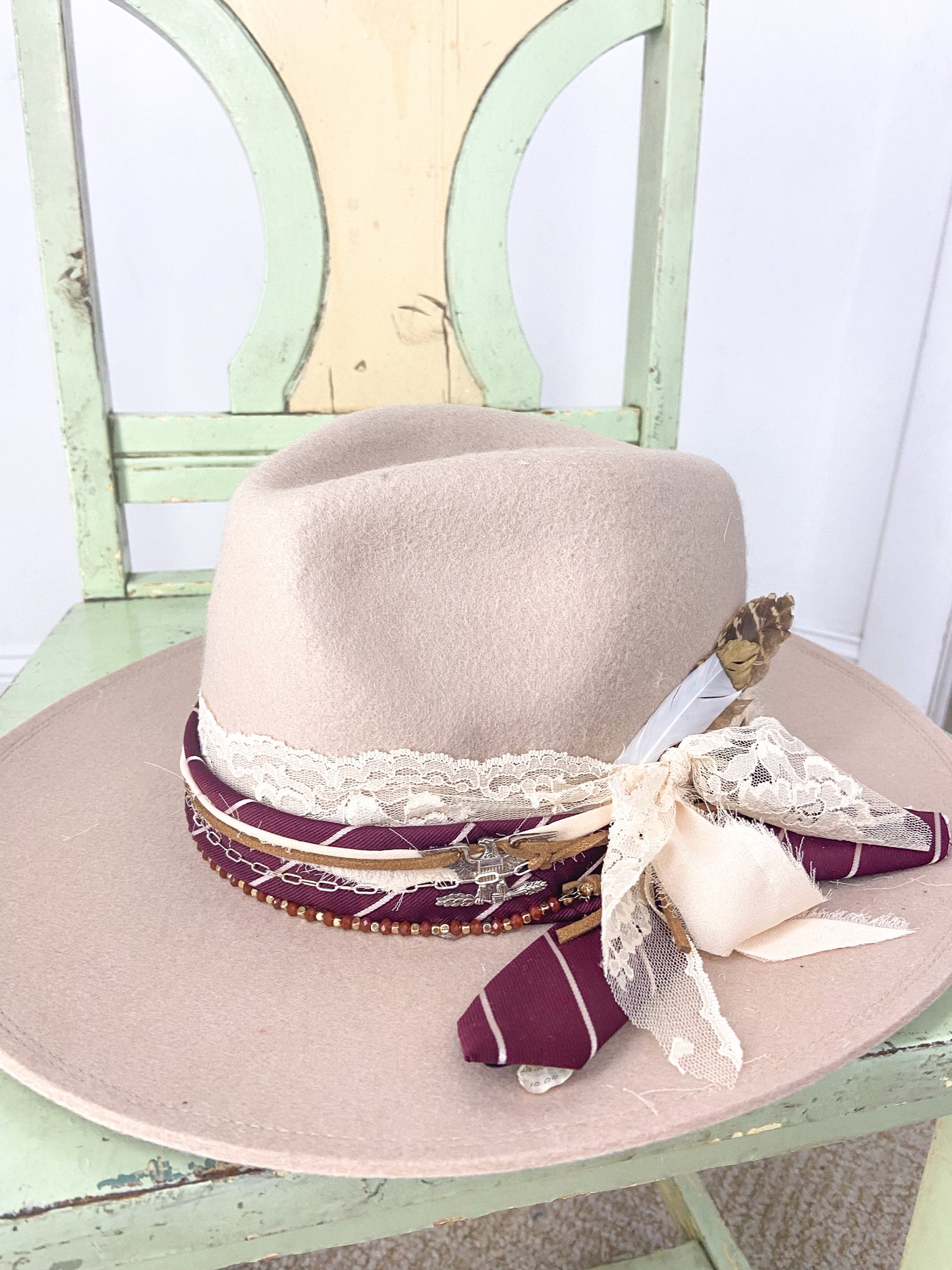 OOAK 100% Wool Eagle Tie/Mix Flexible Hat