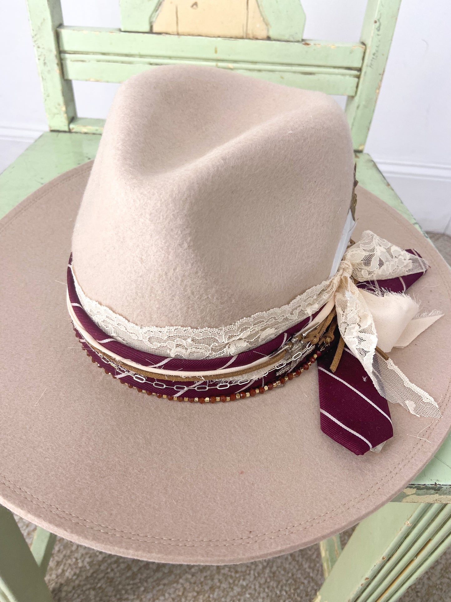 OOAK 100% Wool Eagle Tie/Mix Flexible Hat