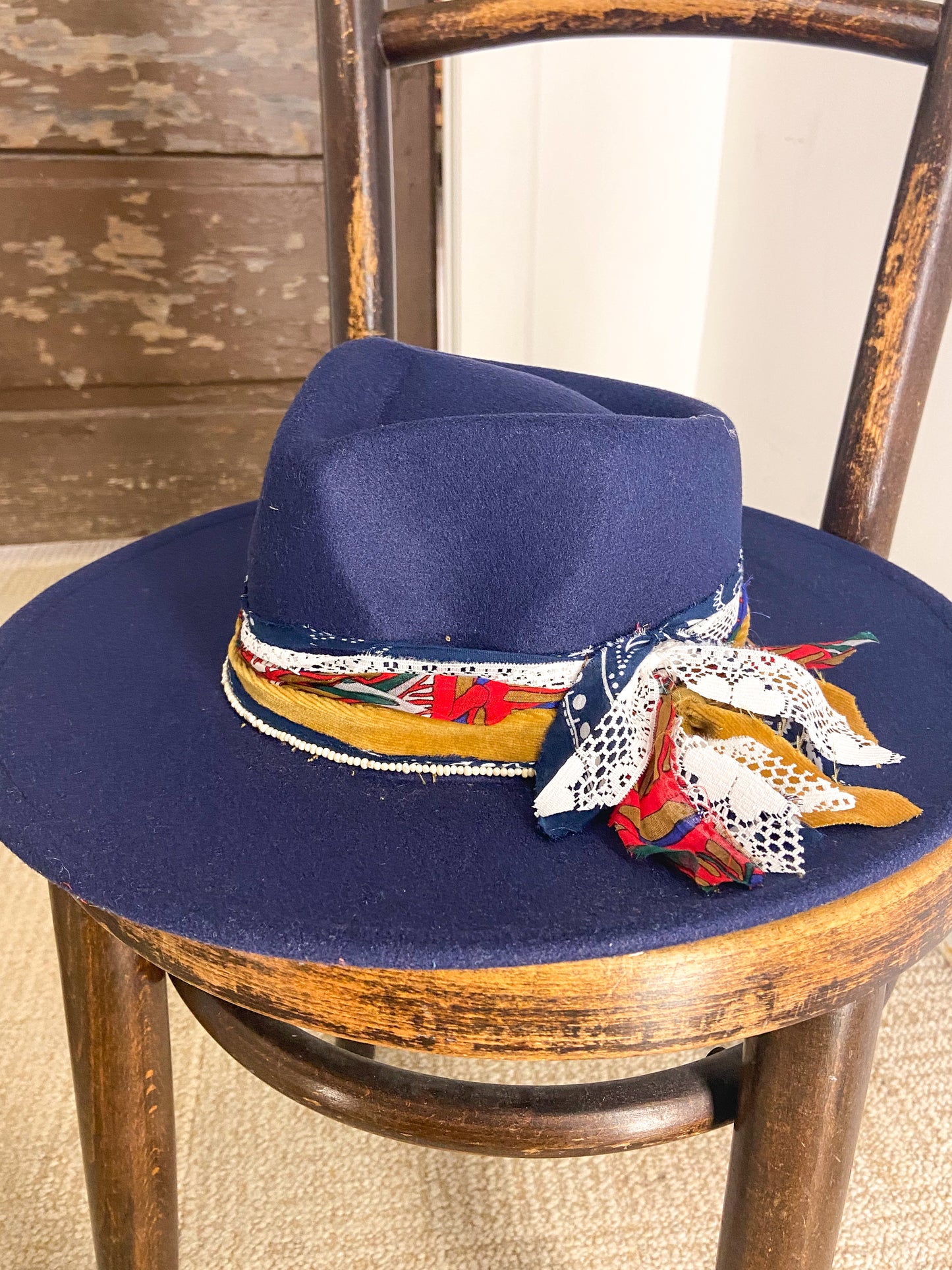 OOAK Vegan Felt navy Multi Rancher