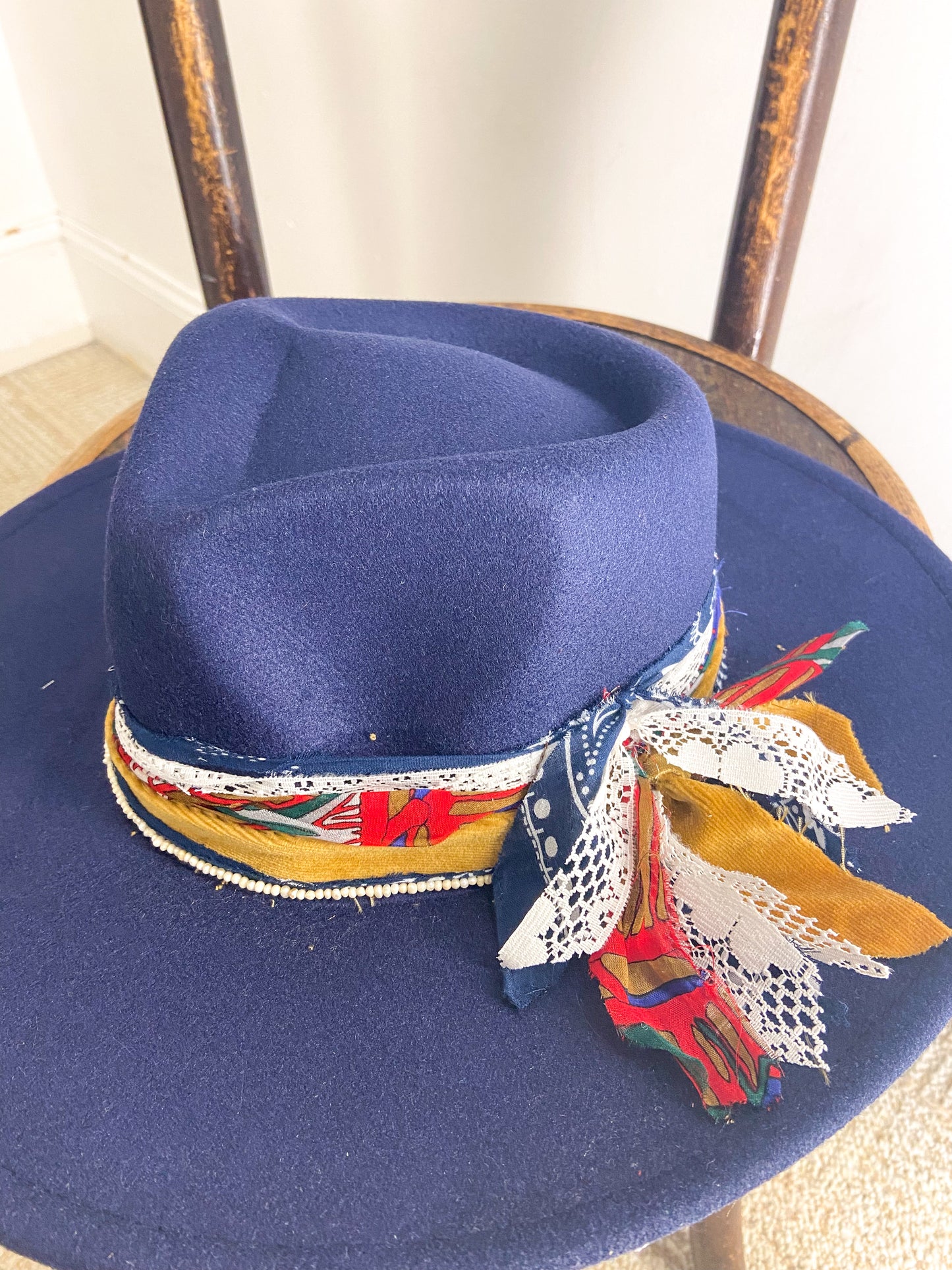 OOAK Vegan Felt navy Multi Rancher