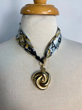 OOAK Vintage Pendant Toggle Scarf Necklace