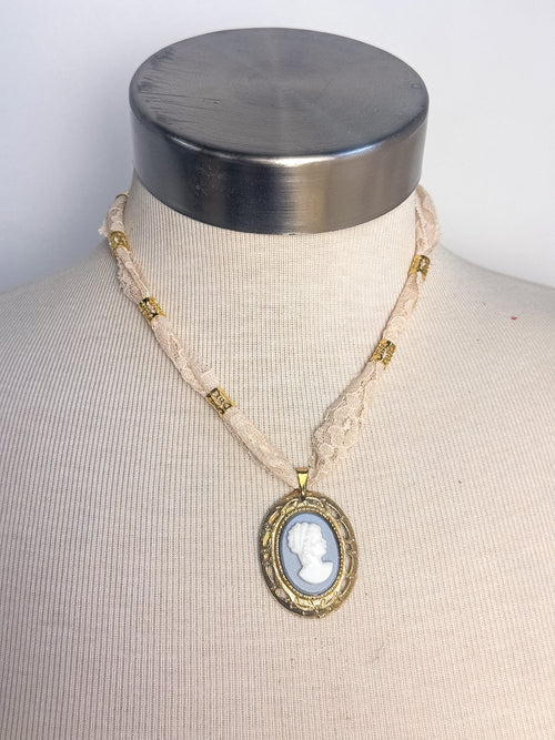 OOAK Vintage Lace & Coin Necklace