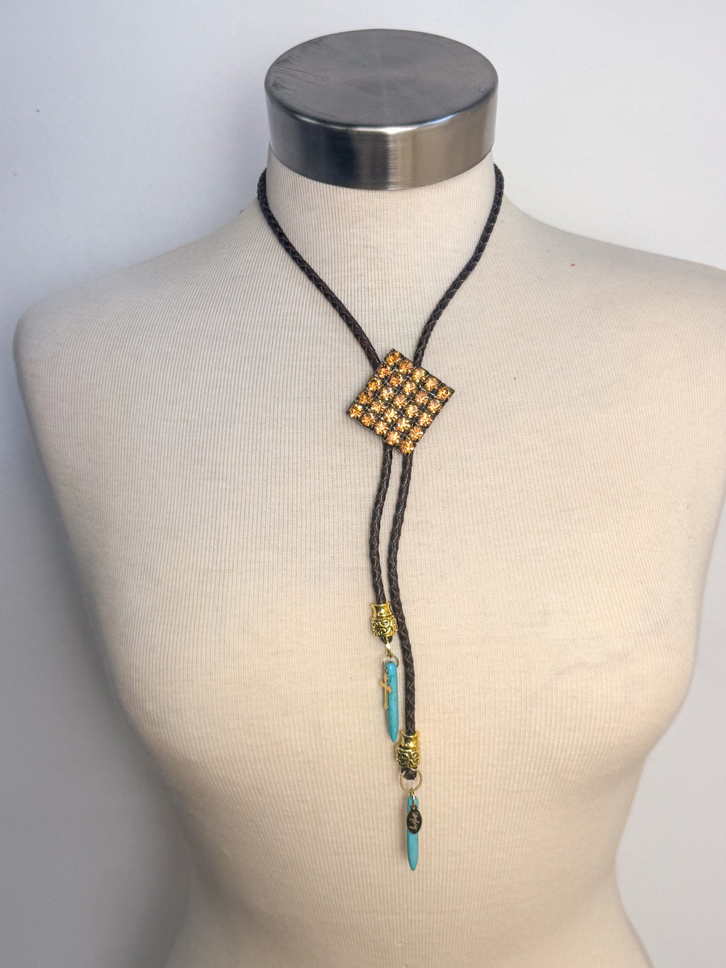 OOAK Vintage Topaz Turquoise Bolo