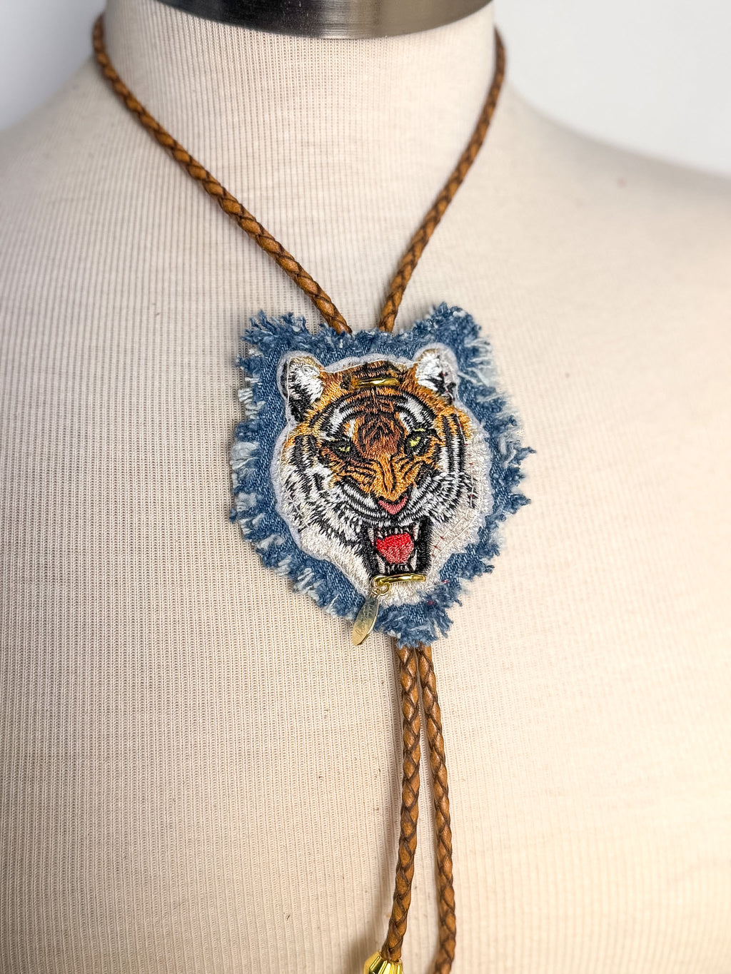 Handmade Small Tiger Patch Bolo
