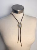 Handmade Large Cameo Flat Cord Bolo
