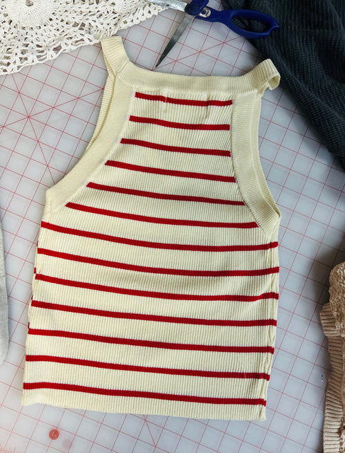 OOAK Rebel Bandana Sleeveless Striped Sweater