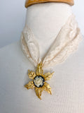 OOAK Floral Cameo Lace Necklace