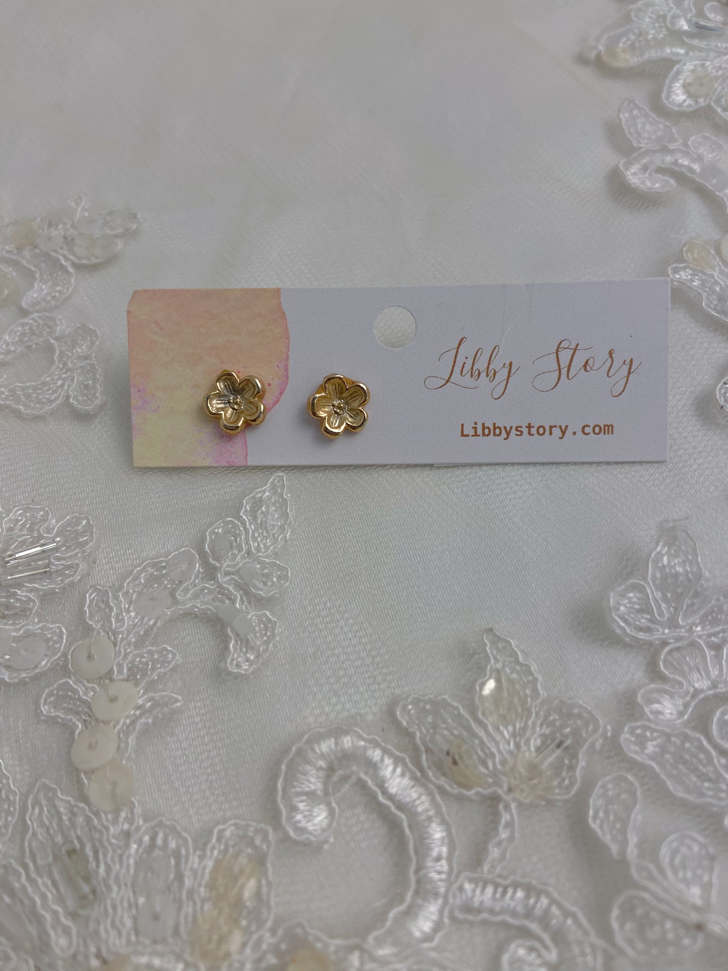 OOAK Vintage Flower Stud Earrings