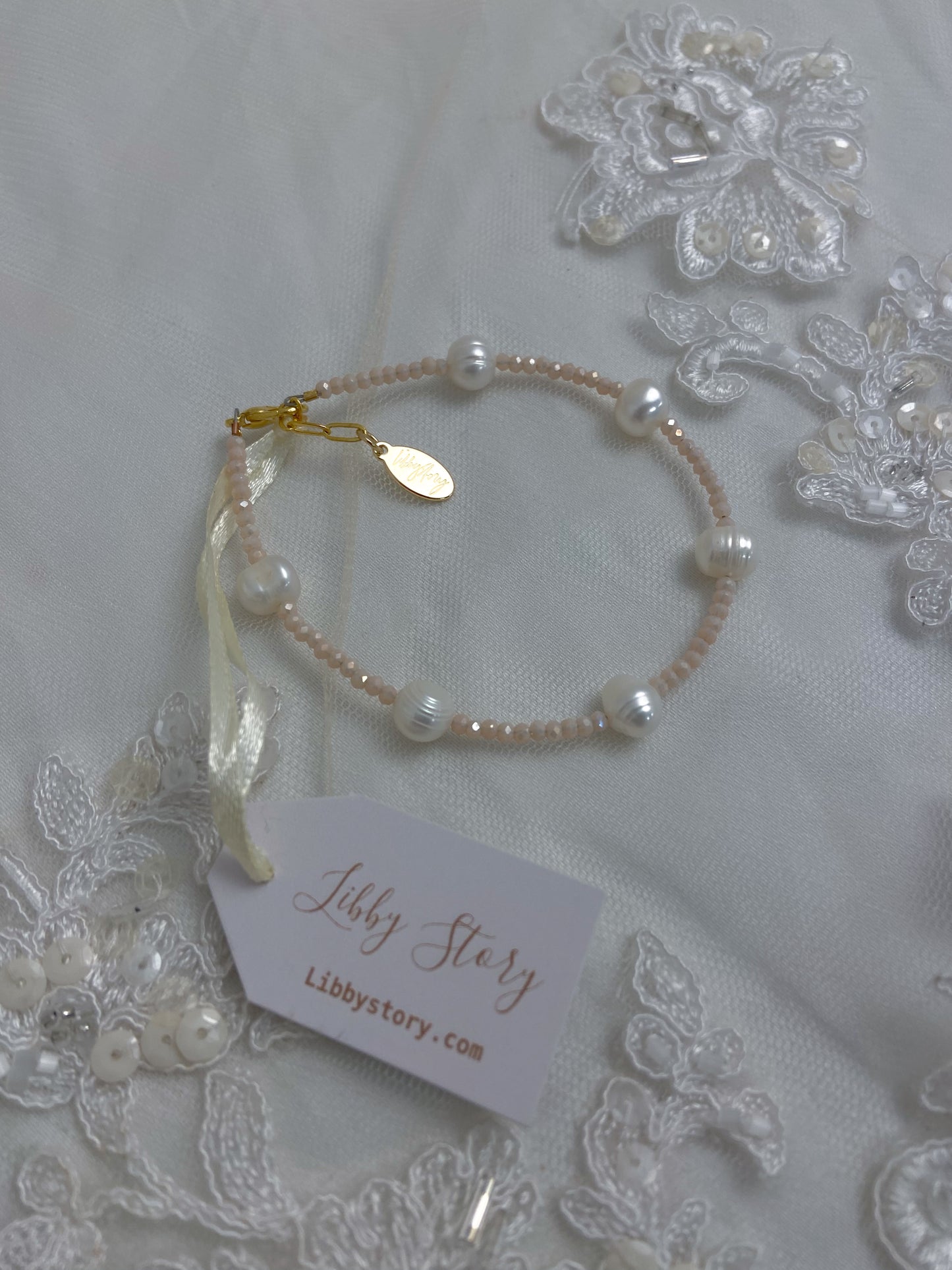 OOAK Freshwater Pearl and Faceted Glass Bracelet