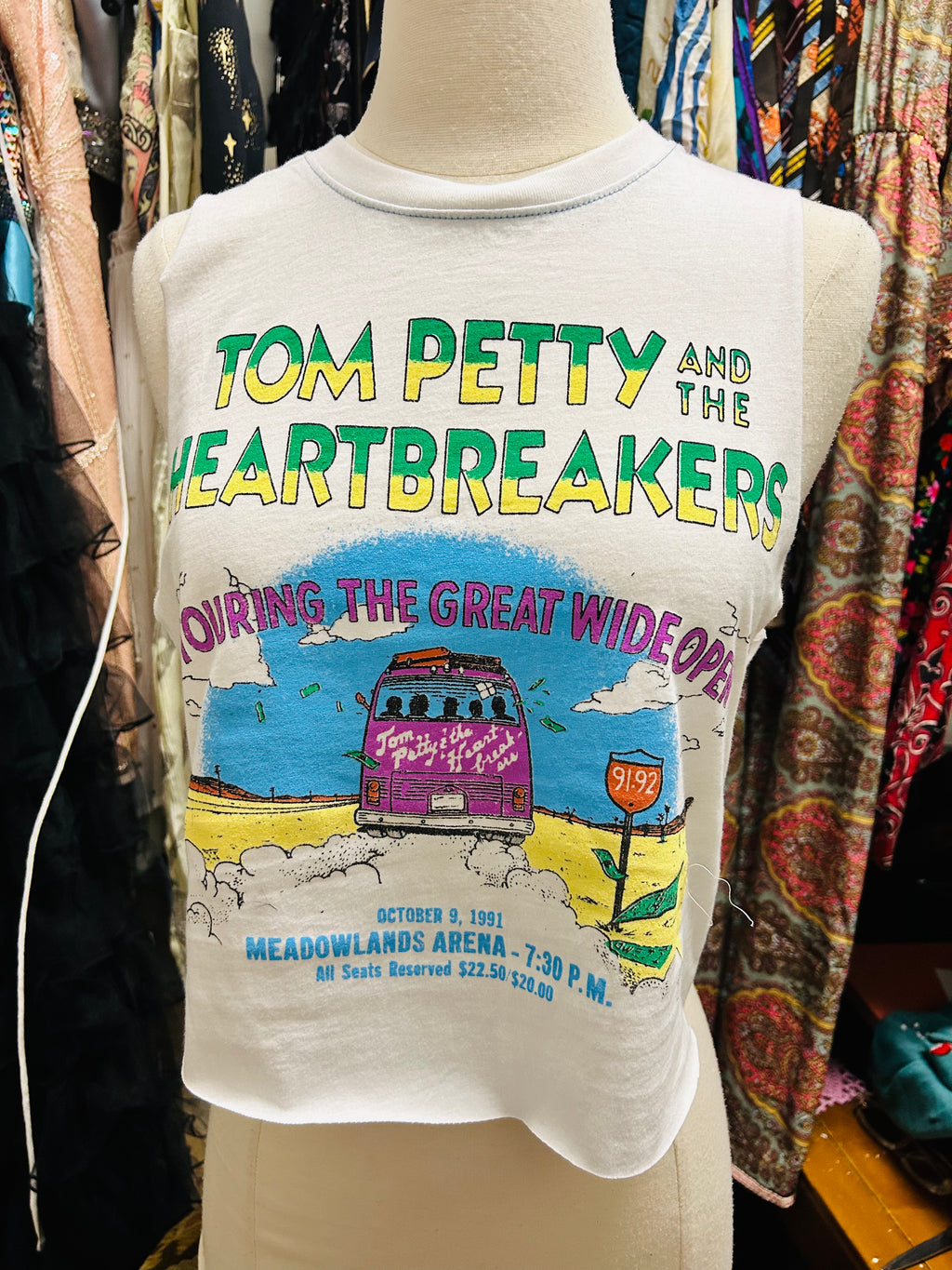 Tom Petty Great Wide Cropped Sleeveless Graphic Tee