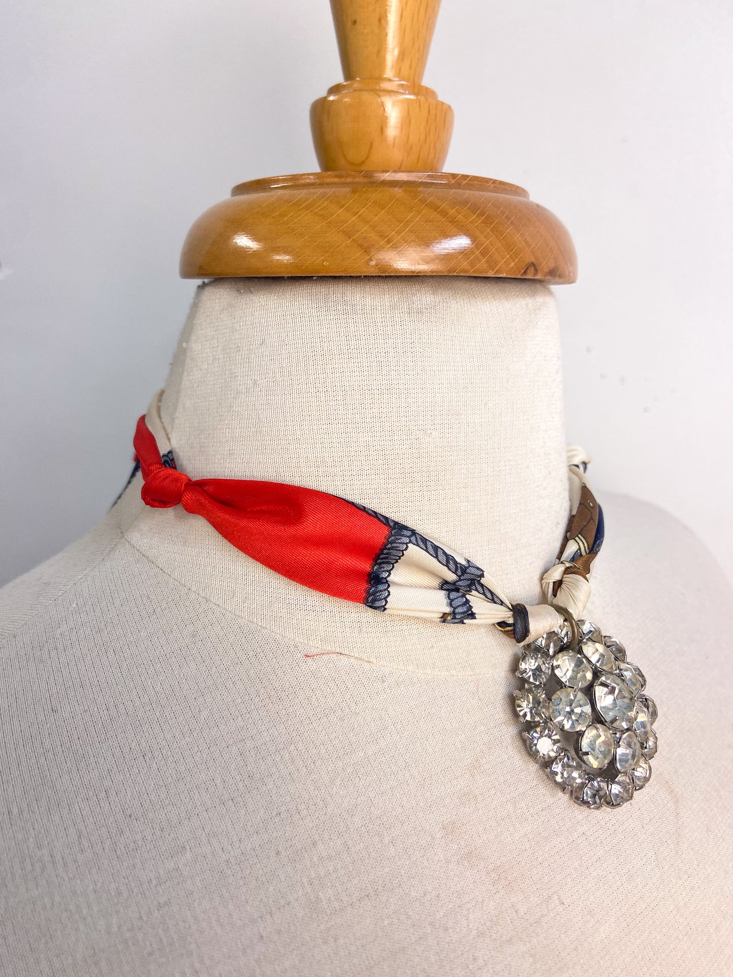 OOAK Vintage Broach Scarf Necklace