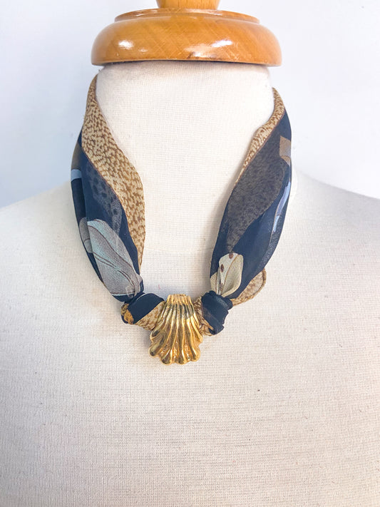 OOAK Vintage Echo Scarf and Clip Pendant