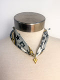 OOAK Simple Tie Necklace with Puff Heart Charm