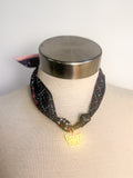 Tie On Scarf Necklace with Butterfly Charm