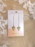 Handmade Puffy Heart Threader Earrings