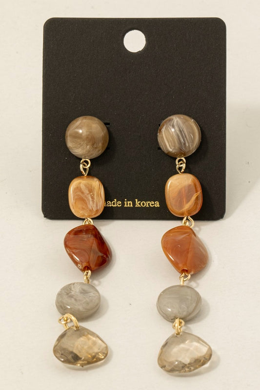 Assorted Vintage Acrylic Beads Dangle Earrings