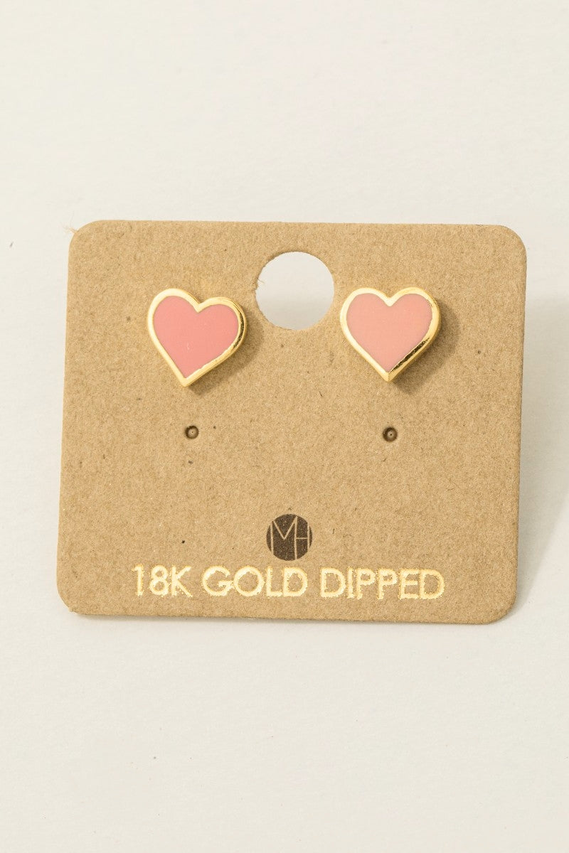 Enamel Mini Heart Stud Earrings  Home Must Have Collection Earrings