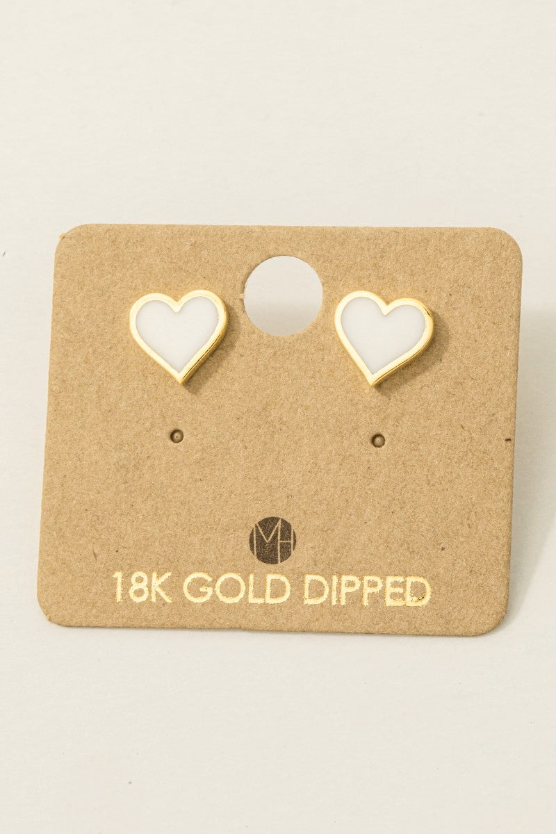 Enamel Mini Heart Stud Earrings  Home Must Have Collection Earrings