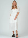Lucca Clara Puff Sleeve Twist Top Midi Dress