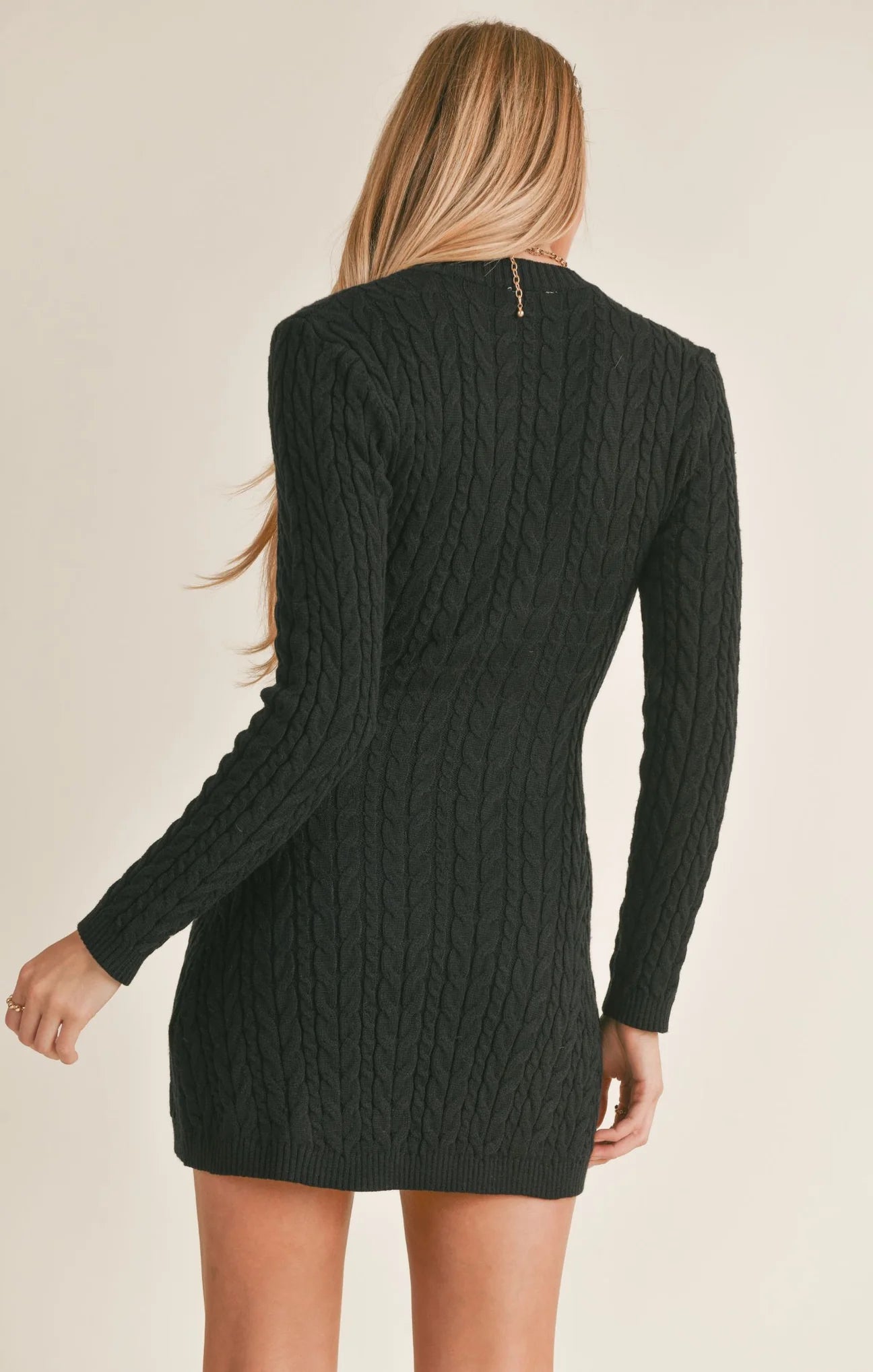 Sage the Label Briana Cable Sweater Mini Dress