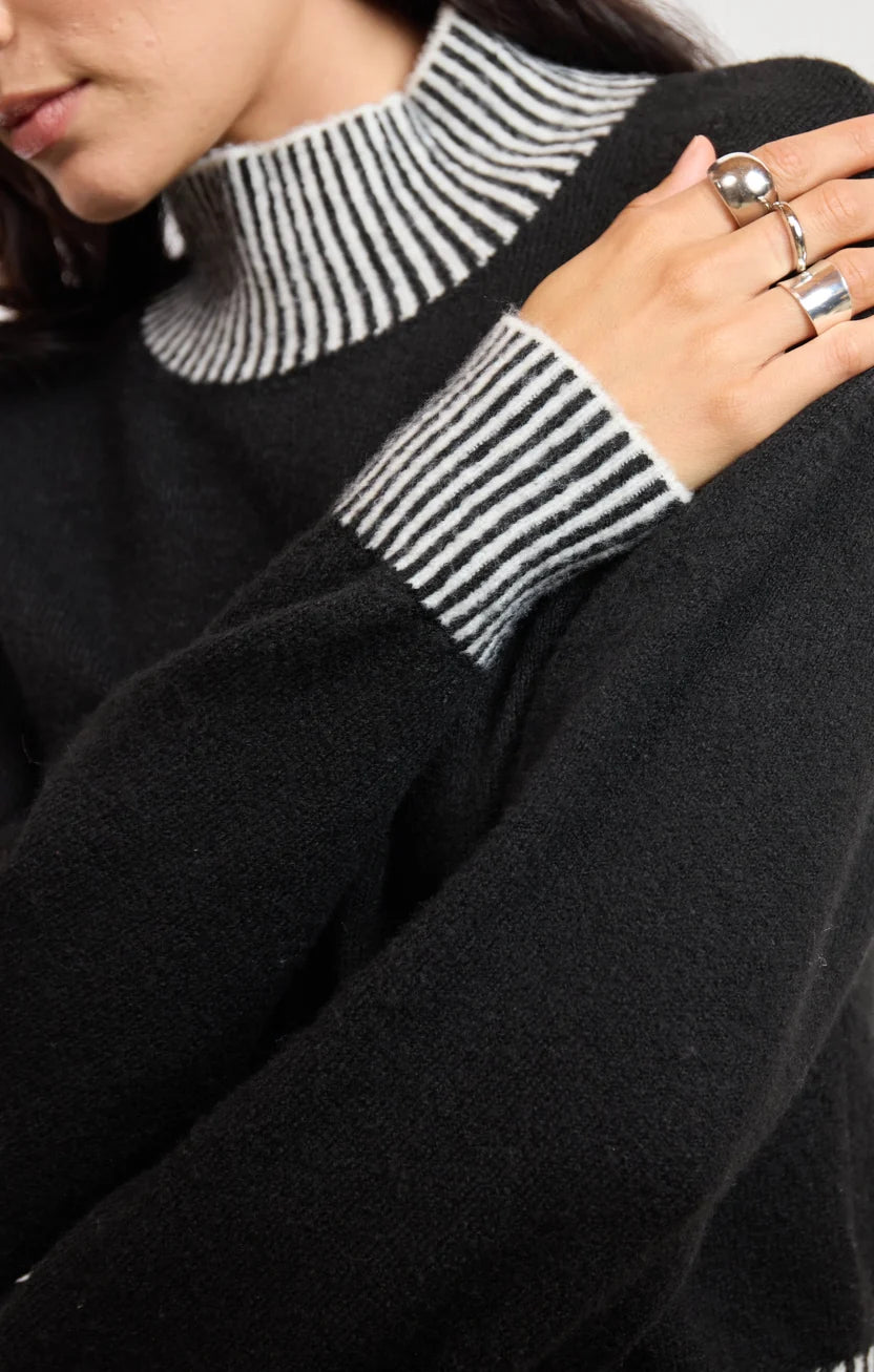 Sage the Label Stacey Contrast Rib Sweater