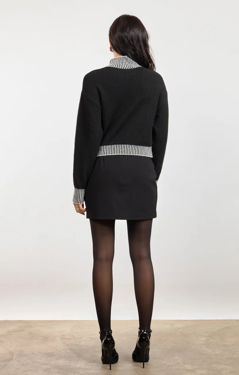 Sage the Label Stacey Contrast Rib Sweater