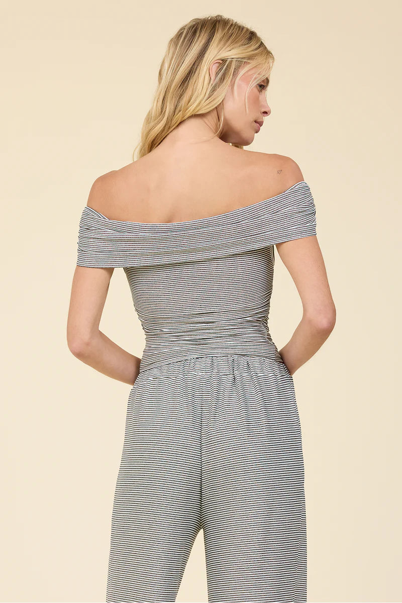 Surf Gypsy Lurex Rib Off The Shoulder Top